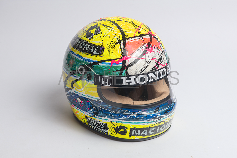 Ayrton Senna 1988 Art Custom Full-Size 1:1 Replica Helmet by Montesano.