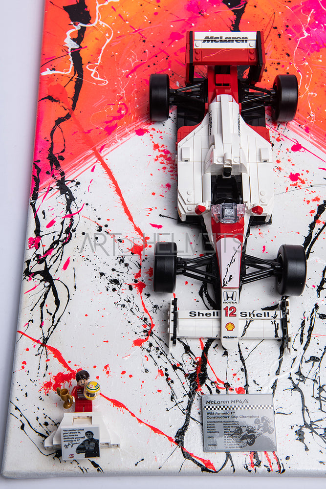 McLaren MP4/4 Ayrton Senna 1988 Lego Art "Iconic Splash" by Montesano.