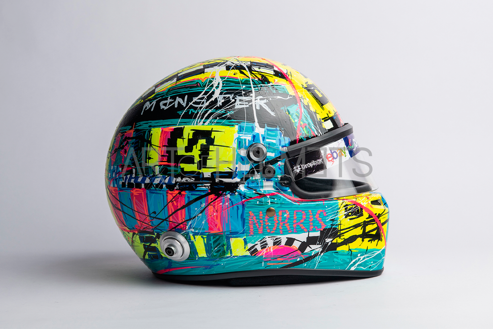 Lando Norris 2024 Silverstone "GIF" Helmet - Hand Painted by Daniela Montesano