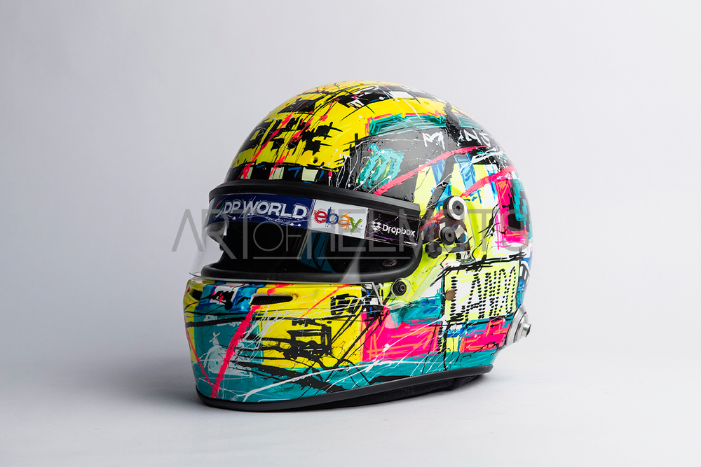 Lando Norris 2024 Silverstone "GIF" Helmet - Hand Painted by Daniela Montesano