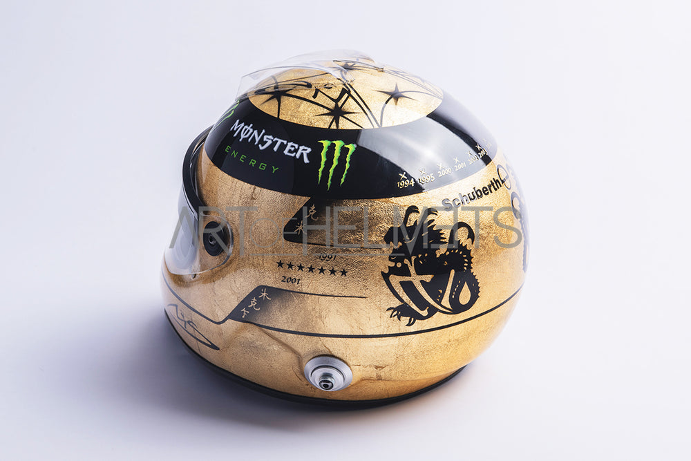 Michael Schumacher’s 20th year in F1 gold plated Full-Size 1:1 Replica Helmet