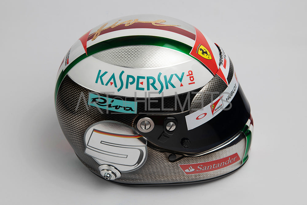 Sebastian Vettel 2017 Chrome Monza Grand Prix Full-Size 1:1 Helm-Replik