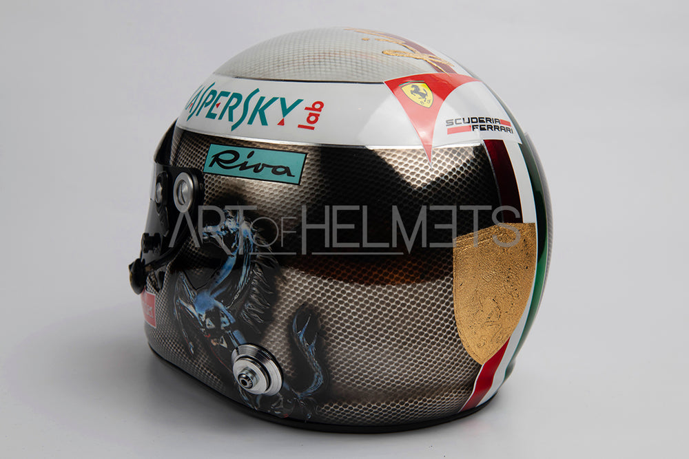 Sebastian Vettel 2017 Chrome Monza Grand Prix Full-Size 1:1 Helm-Replik