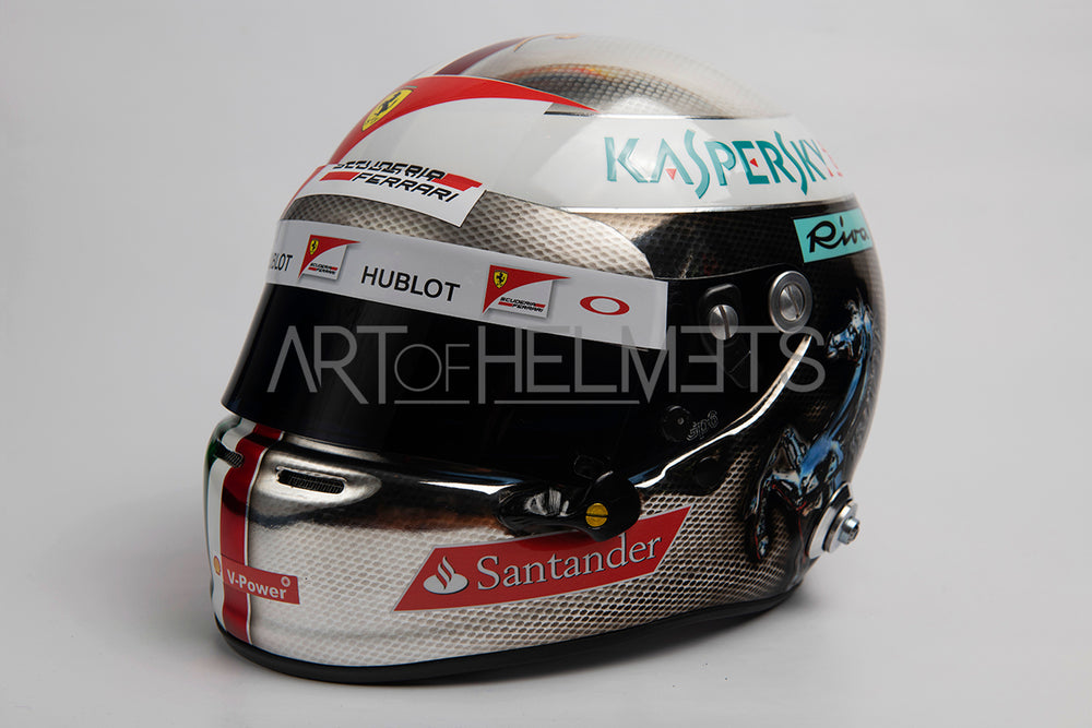 Sebastian Vettel 2017 Chrome Monza Grand Prix Full-Size 1:1 Helm-Replik