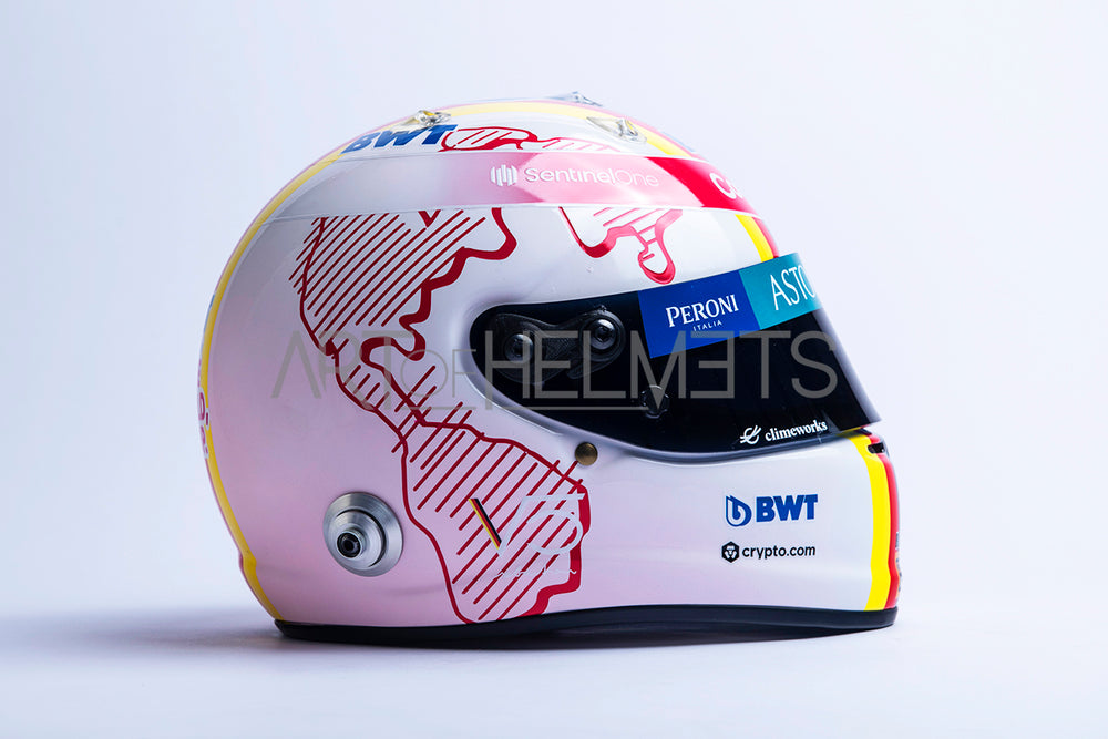 Sebastian Vettel 2021 Pink Formula One Full-Size 1:1 Replica Helmet