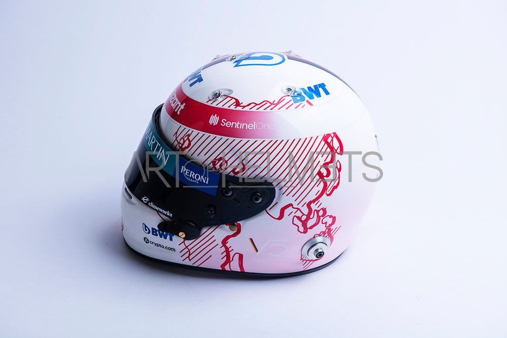 Sebastian Vettel 2021 Pink Formula One Full-Size 1:1 Replica Helmet