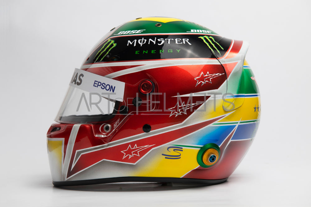 Lewis Hamilton 2019 Brazil Grand Prix F1 Full-Size 1:1 Replica Helmet