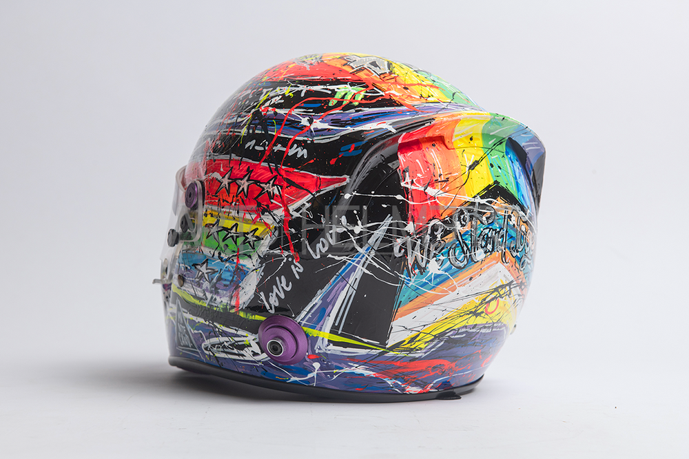 Lewis Hamilton 2021 Qatar GP Art Custom Full-Size 1:1 Replica Helmet by Montesano.