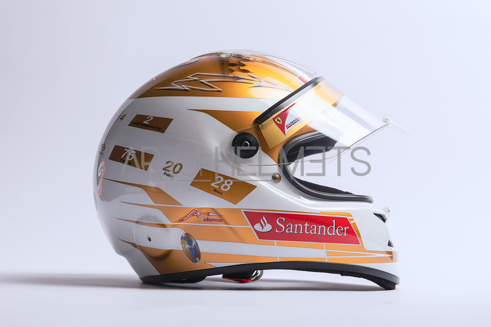 Fernando Alonso 2012 F1 Monaco Grand Prix Full-Size 1:1 Replica Helmet