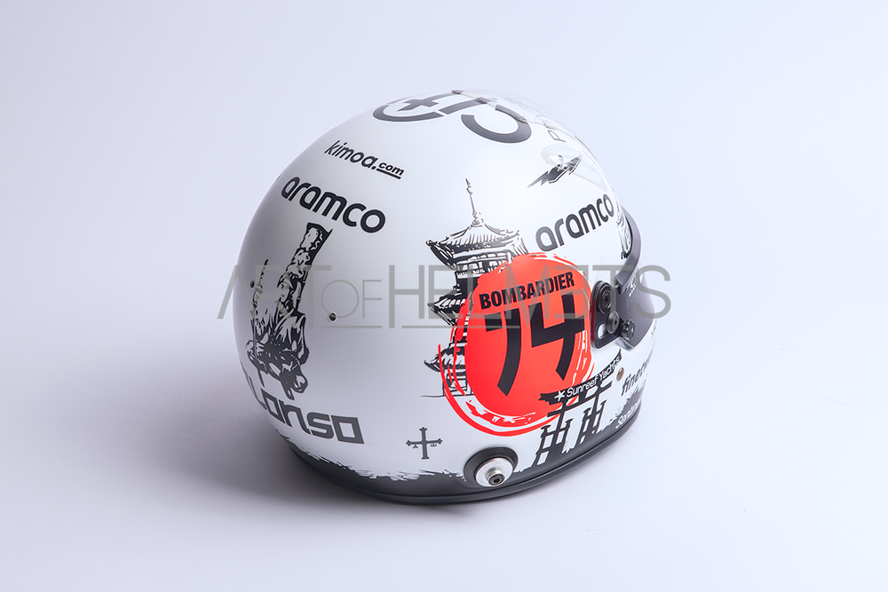 Fernando Alonso 2023 Suzuka GP Formula One Full-Size 1:1 Replica Helmet