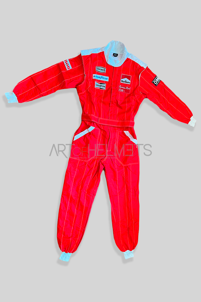 James Hunt 1976 F1 Race Embroidered Suit Replica