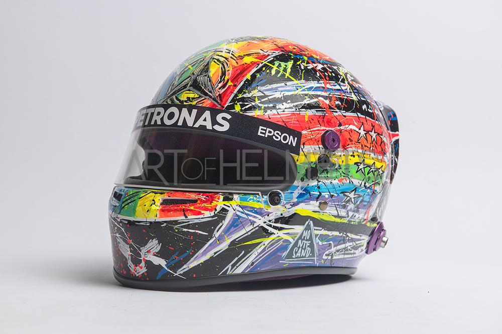 Lewis Hamilton 2021 Qatar GP Art Custom Full-Size 1:1 Replica Helmet by Montesano.