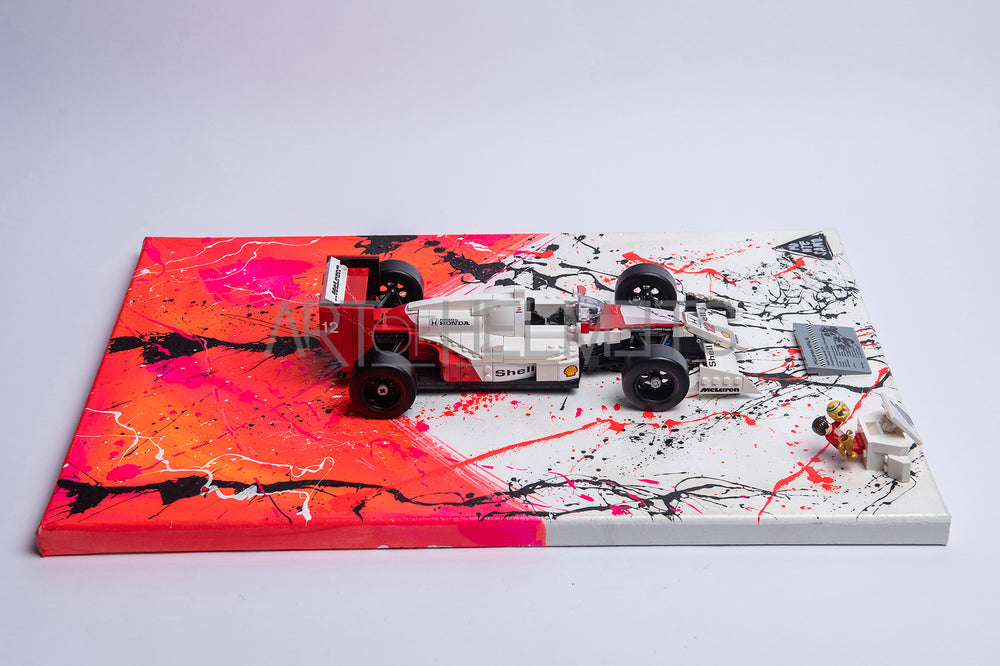 McLaren MP4/4 Ayrton Senna 1988 Lego Art "Iconic Splash" by Montesano.