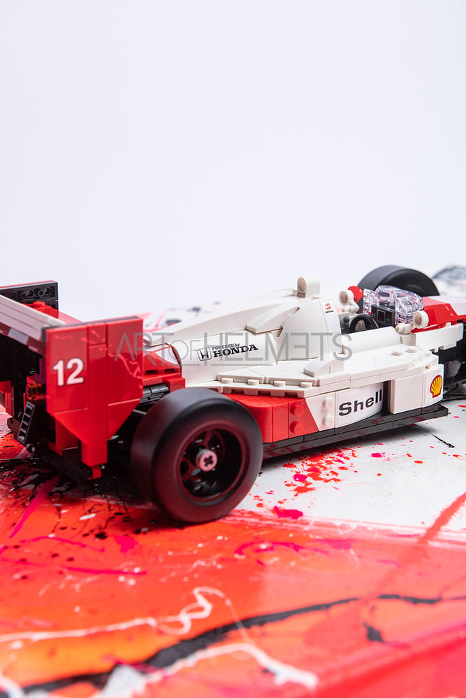 McLaren MP4/4 Ayrton Senna 1988 Lego Art "Iconic Splash" by Montesano.