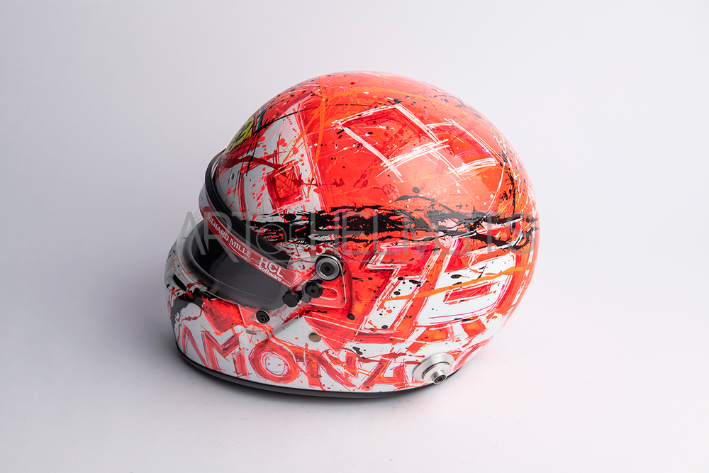 Charles Leclerc 2024 Winner Monaco Grand Prix Helmet - Hand Painted by Daniela Montesano