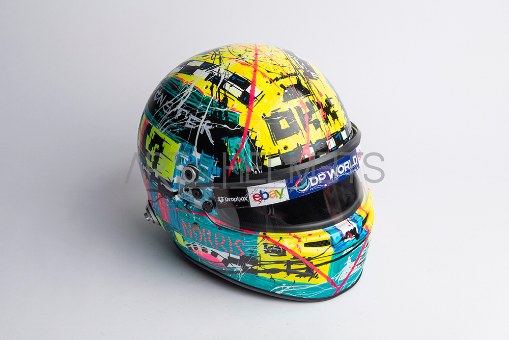 Lando Norris 2024 Silverstone "GIF" Helmet - Hand Painted by Daniela Montesano