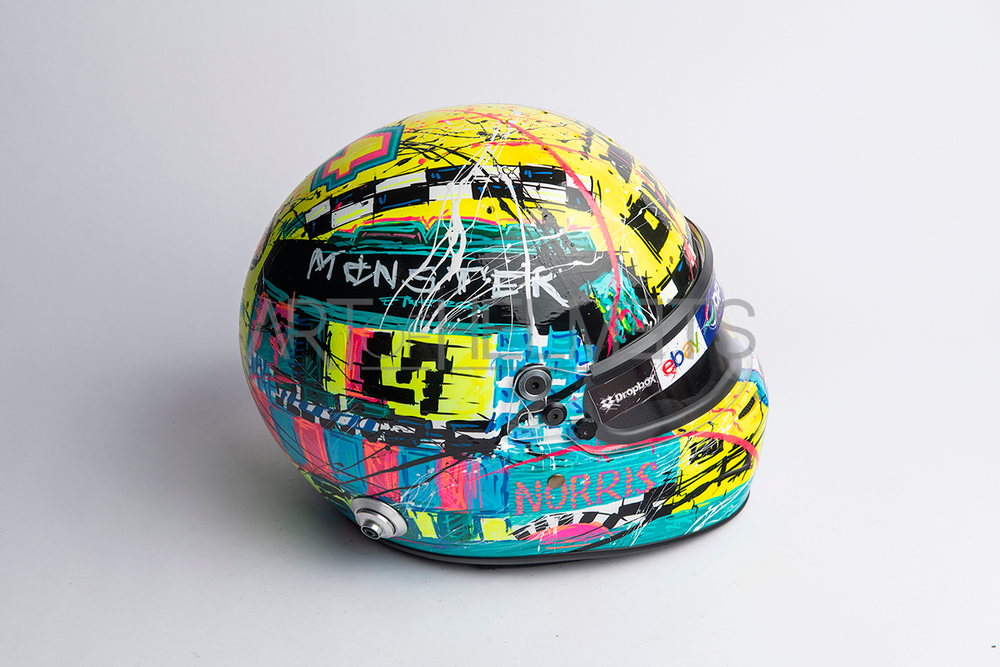 Lando Norris 2024 Silverstone "GIF" Helmet - Hand Painted by Daniela Montesano