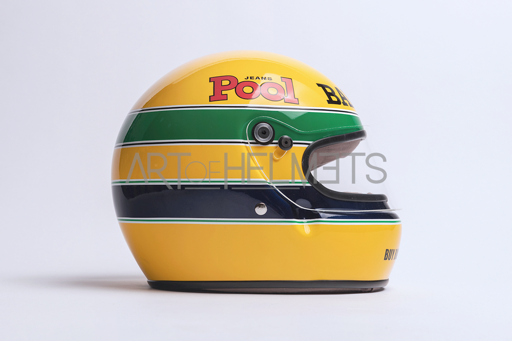 Ayrton Senna 1983 FIRST FORMULA 1 TEST Full-Size 1:1 Replica Helmet