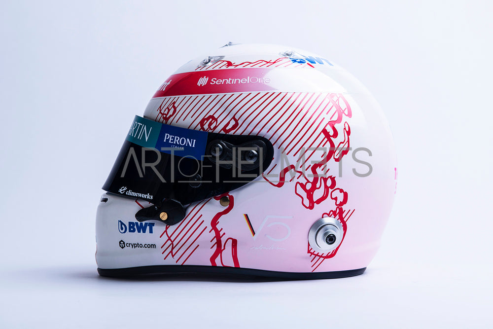 Sebastian Vettel 2021 Pink Formula One Full-Size 1:1 Replica Helmet