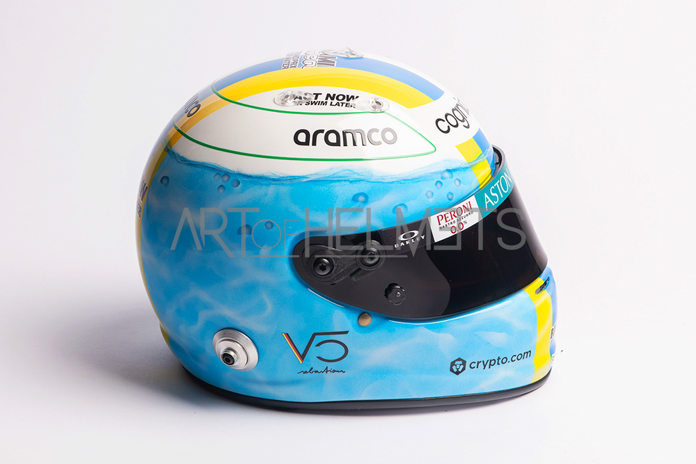 Sebastian Vettel 2022 Miami Grand Prix Full-Size 1:1 Replica Helmet