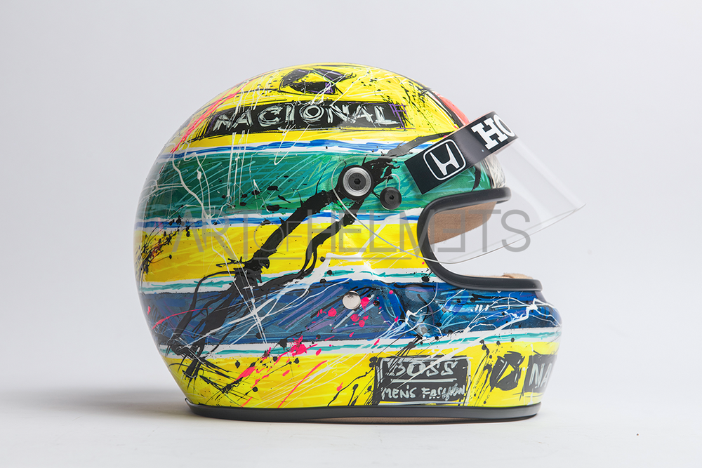 Ayrton Senna 1988 Art Custom Full-Size 1:1 Replica Helmet by Montesano.