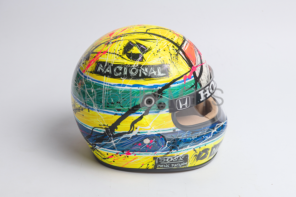 Ayrton Senna 1988 Art Custom Full-Size 1:1 Replica Helmet by Montesano.