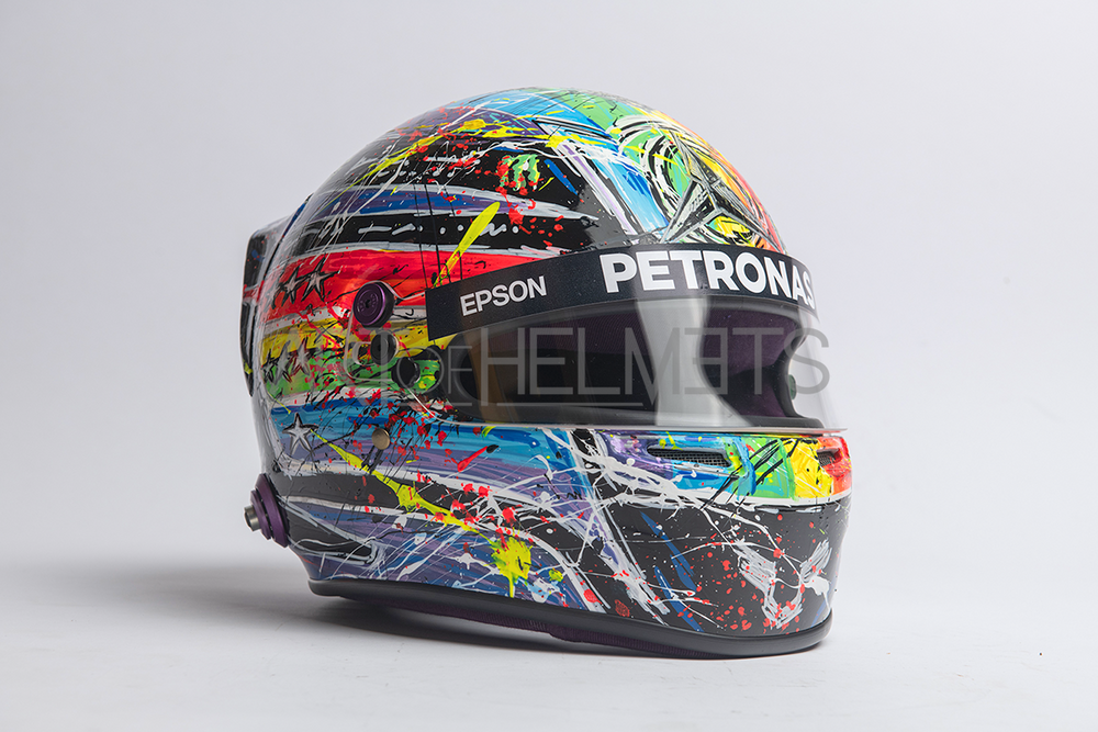 Lewis Hamilton 2021 Qatar GP Art Custom Full-Size 1:1 Replica Helmet by Montesano.