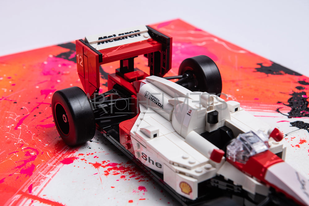 McLaren MP4/4 Ayrton Senna 1988 Lego Art "Iconic Splash" by Montesano.