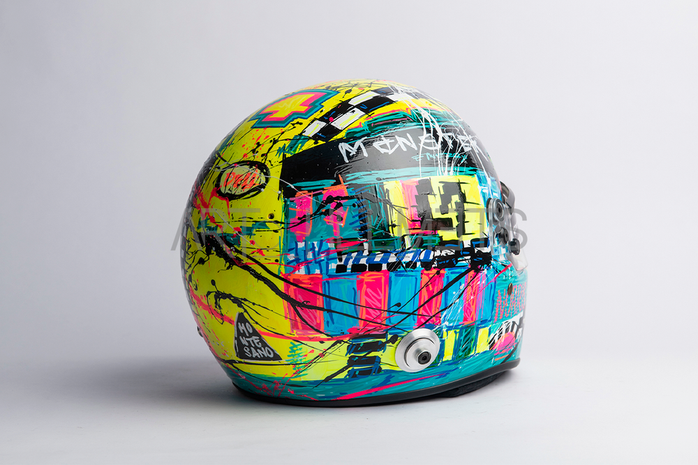 Lando Norris 2024 Silverstone "GIF" Helmet - Hand Painted by Daniela Montesano