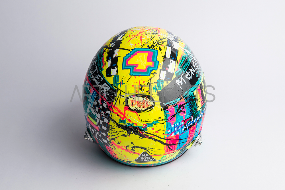 Lando Norris 2024 Silverstone "GIF" Helmet - Hand Painted by Daniela Montesano