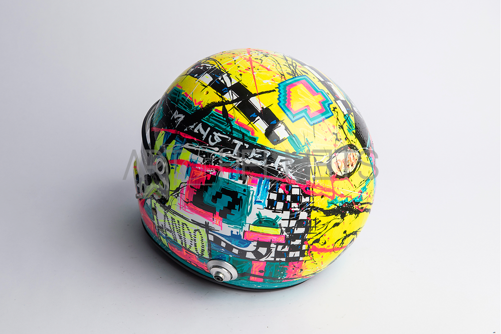 Lando Norris 2024 Silverstone "GIF" Helmet - Hand Painted by Daniela Montesano