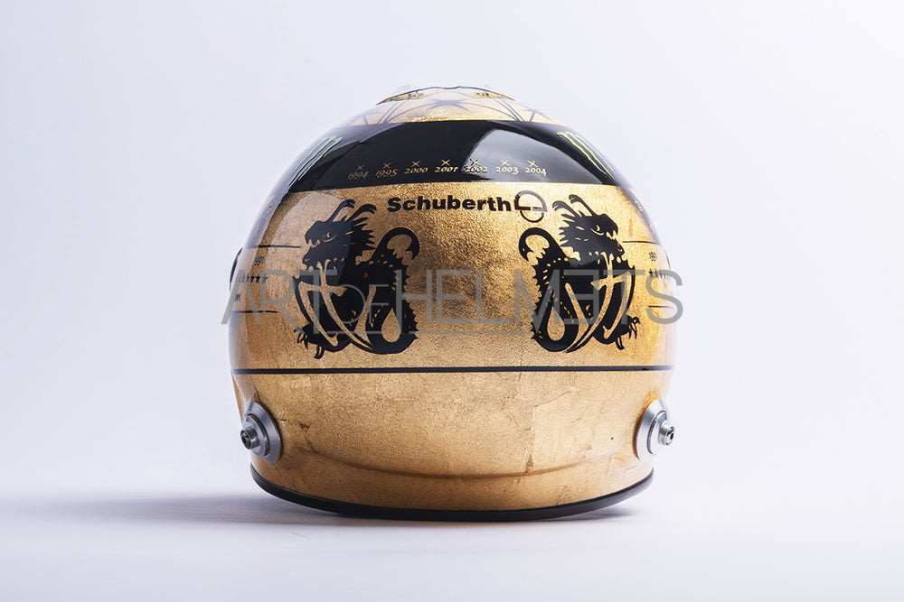 Michael Schumacher’s 20th year in F1 gold plated Full-Size 1:1 Replica Helmet