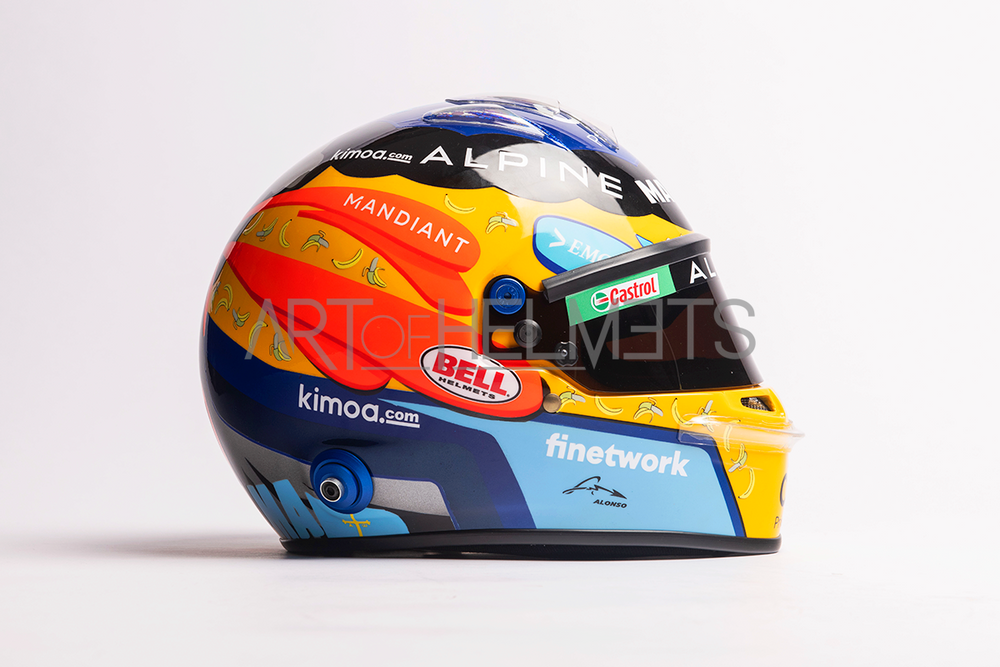 Fernando Alonso 2021 USA Grand Prix F1 Full-Size 1:1 Replica Helmet