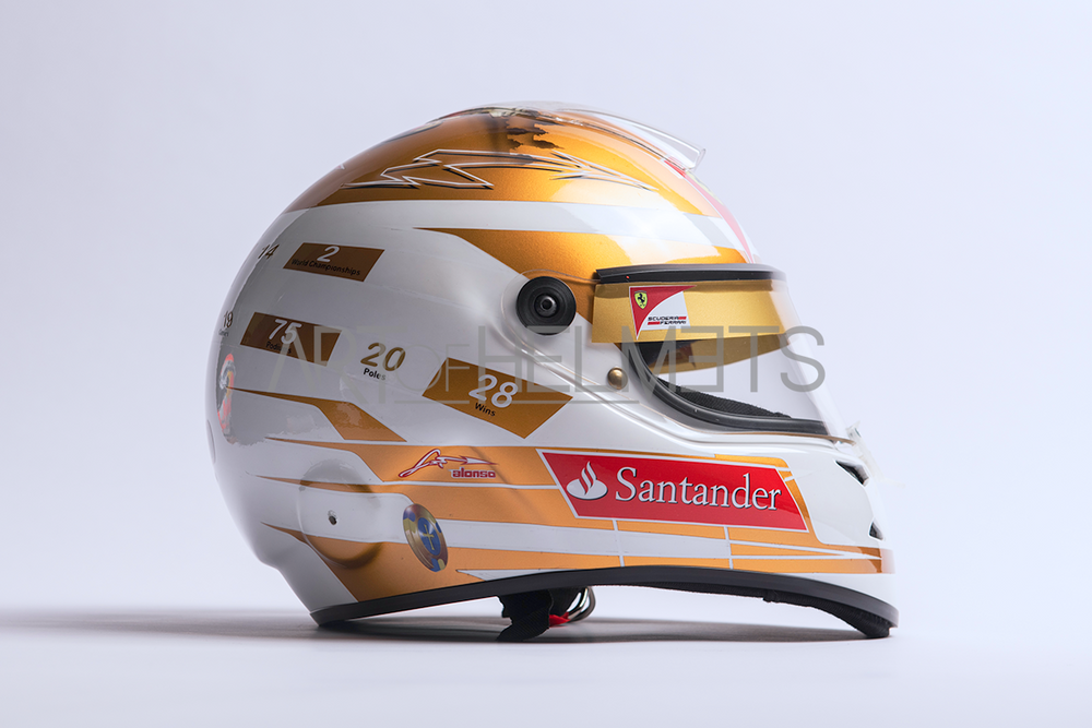 Fernando Alonso 2012 F1 Monaco Grand Prix Full-Size 1:1 Replica Helmet