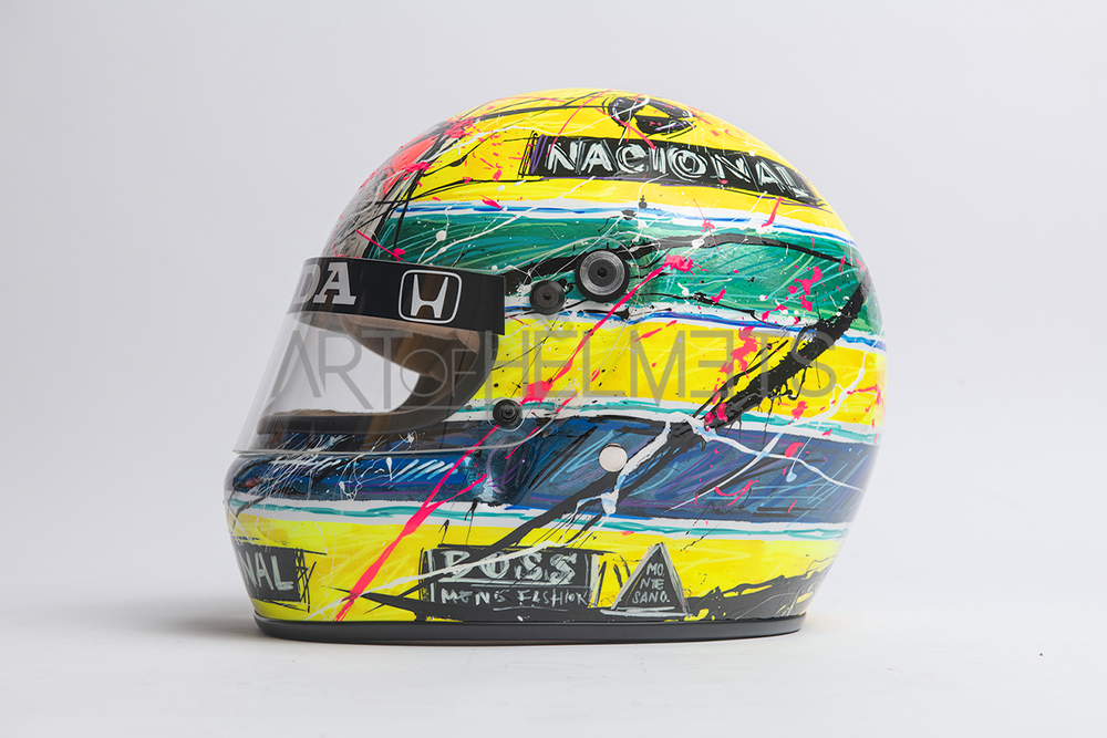 Ayrton Senna 1988 Art Custom Full-Size 1:1 Replica Helmet by Montesano.