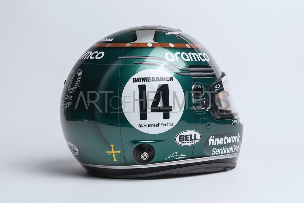 Fernando Alonso 2023 F1 Silverstone GP Full-Size 1:1 Replica Helmet