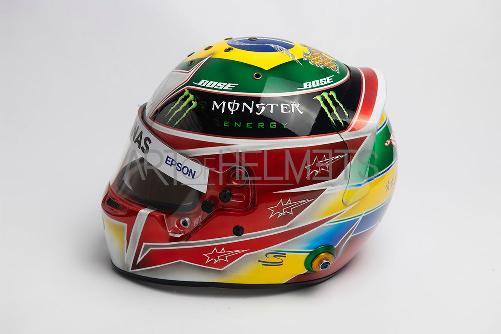 Lewis Hamilton 2019 Brazil Grand Prix F1 Full-Size 1:1 Replica Helmet