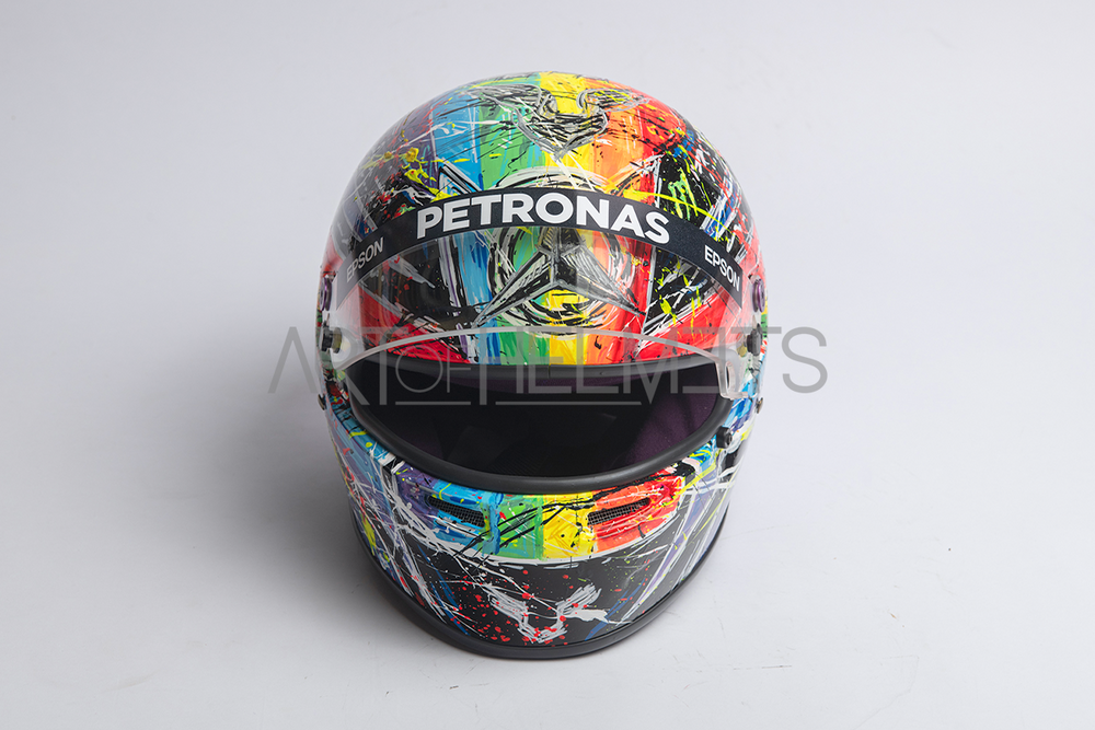 Lewis Hamilton 2021 Qatar GP Art Custom Full-Size 1:1 Replica Helmet by Montesano.