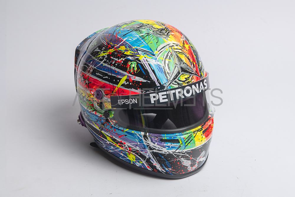 Lewis Hamilton 2021 Qatar GP Art Custom Full-Size 1:1 Replica Helmet by Montesano.