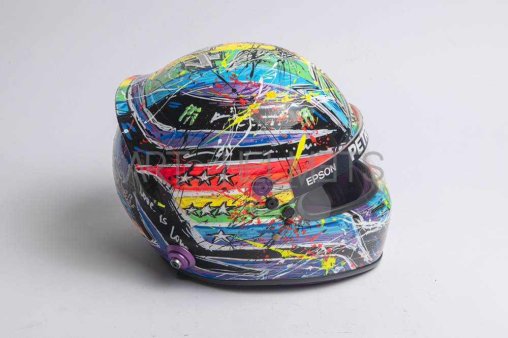 Lewis Hamilton 2021 Qatar GP Art Custom Full-Size 1:1 Replica Helmet by Montesano.