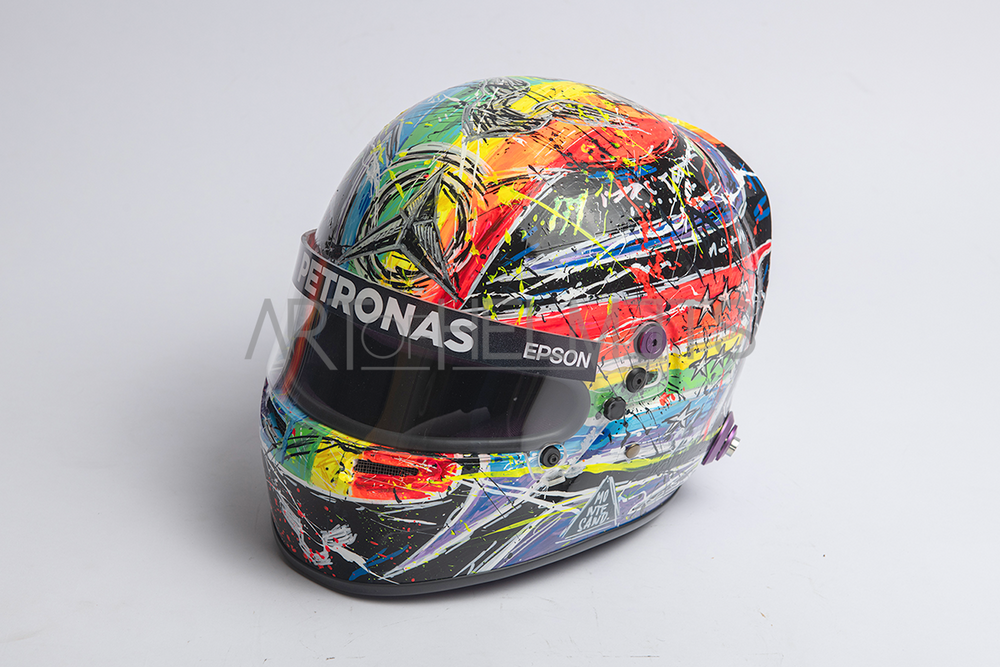 Lewis Hamilton 2021 Qatar GP Art Custom Full-Size 1:1 Replica Helmet by Montesano.