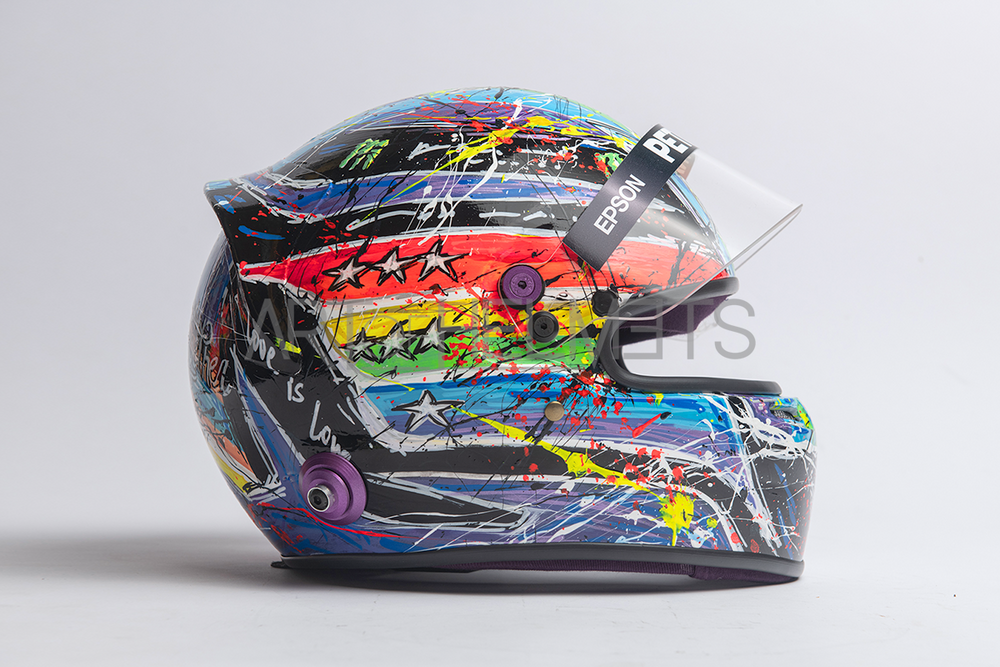 Lewis Hamilton 2021 Qatar GP Art Custom Full-Size 1:1 Replica Helmet by Montesano.