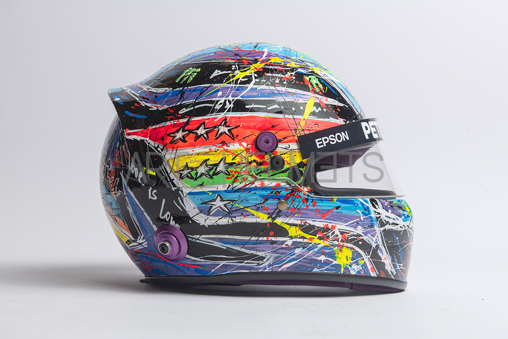 Lewis Hamilton 2021 Qatar GP Art Custom Full-Size 1:1 Replica Helmet by Montesano.