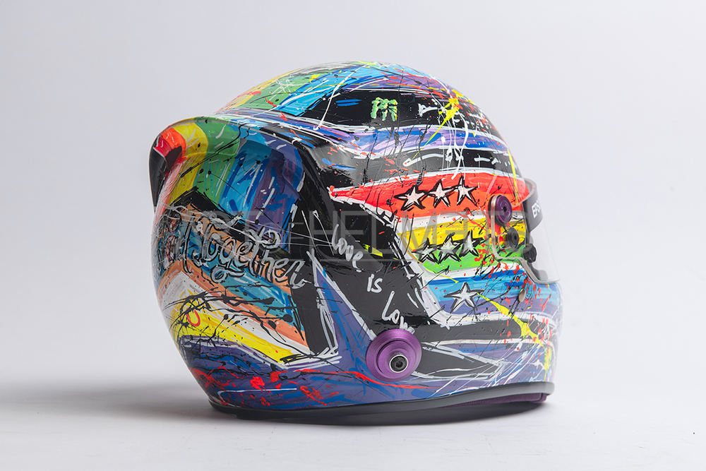 Lewis Hamilton 2021 Qatar GP Art Custom Full-Size 1:1 Replica Helmet by Montesano.