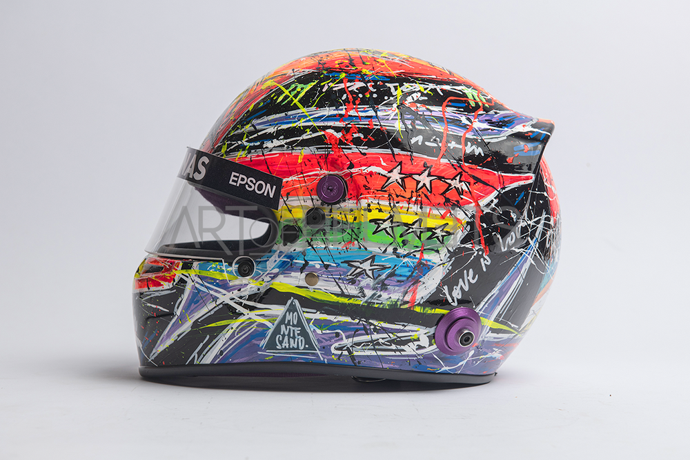 Lewis Hamilton 2021 Qatar GP Art Custom Full-Size 1:1 Replica Helmet by Montesano.