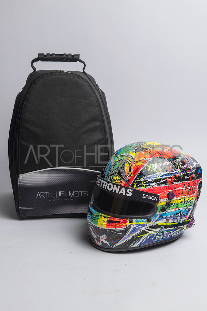 Lewis Hamilton 2021 Qatar GP Art Custom Full-Size 1:1 Replica Helmet by Montesano.