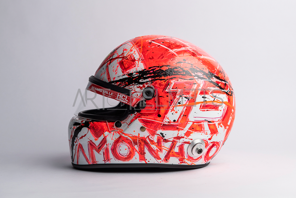 Charles Leclerc 2024 Winner Monaco Grand Prix Helmet - Hand Painted by Daniela Montesano