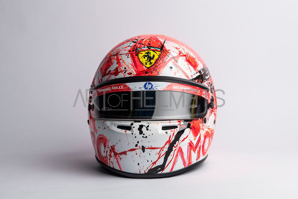 Charles Leclerc 2024 Winner Monaco Grand Prix Helmet - Hand Painted by Daniela Montesano