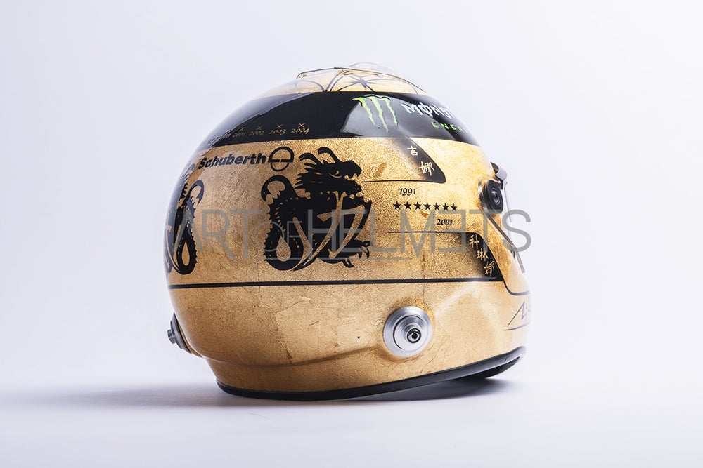 Michael Schumacher’s 20th year in F1 gold plated Full-Size 1:1 Replica Helmet