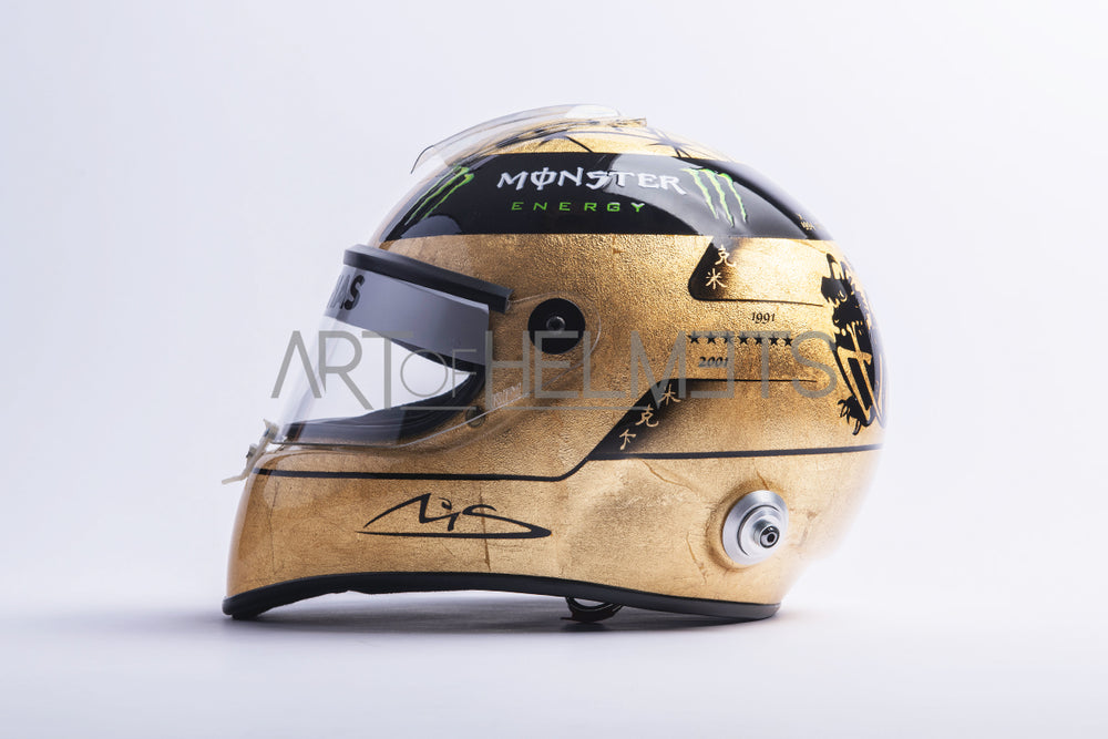 Michael Schumacher’s 20th year in F1 gold plated Full-Size 1:1 Replica Helmet